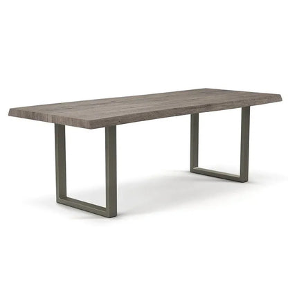 Brooks U Base Rectangular Dining Table-Dining Tables-Urbia-116"-Sandblasted Grey, Pewter-LOOMLAN