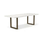 Brooks U Base Rectangular Dining Table-Dining Tables-Urbia-116"-White Wash, Brass-LOOMLAN