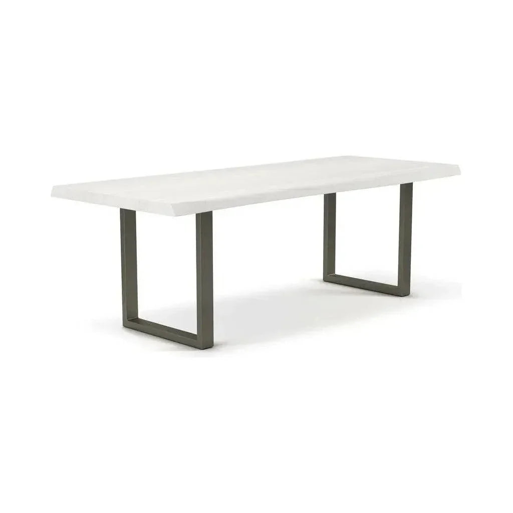 Brooks U Base Rectangular Dining Table-Dining Tables-Urbia-116"-White Wash, Pewter-LOOMLAN