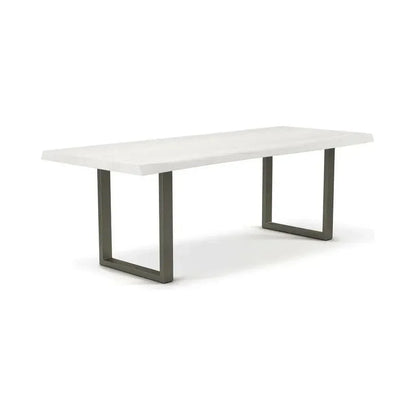 Brooks U Base Rectangular Dining Table-Dining Tables-Urbia-116"-White Wash, Pewter-LOOMLAN
