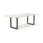 Brooks U Base Rectangular Dining Table-Dining Tables-Urbia-116"-White Wash, Pewter-LOOMLAN