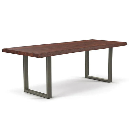 Brooks U Base Rectangular Dining Table-Dining Tables-Urbia-79"-Americano, Pewter-LOOMLAN