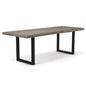 Brooks U Base Rectangular Dining Table-Dining Tables-Urbia-79"-Sandblasted Grey, Black-LOOMLAN