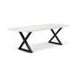 Brooks X Base Rectangular Dining Table-Dining Tables-Urbia-79"-White Wash, Black-LOOMLAN