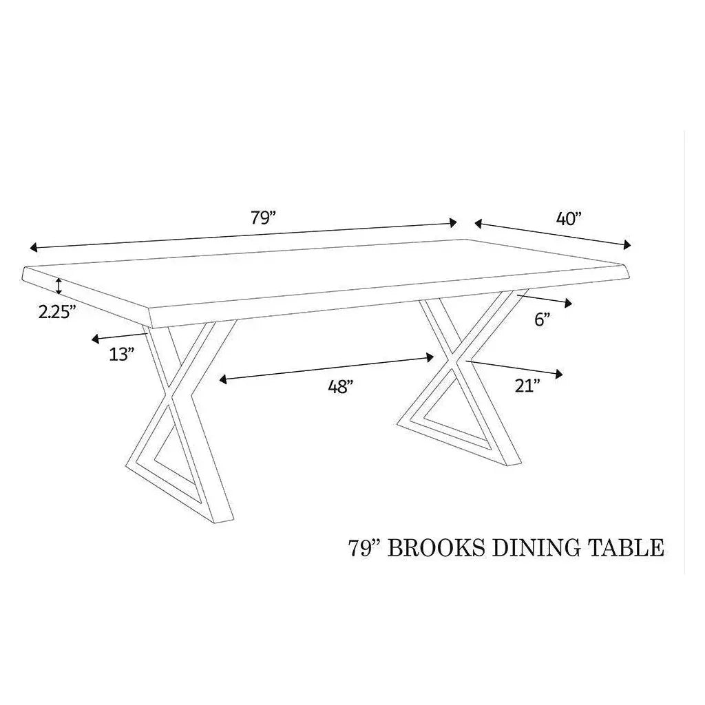 Brooks X Base Rectangular Dining Table-Dining Tables-Urbia-LOOMLAN