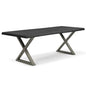 Brooks X Base Rectangular Dining Table-Dining Tables-Urbia-92"-Ebonized, Pewter-LOOMLAN
