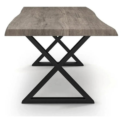 Brooks X Base Rectangular Dining Table-Dining Tables-Urbia-LOOMLAN