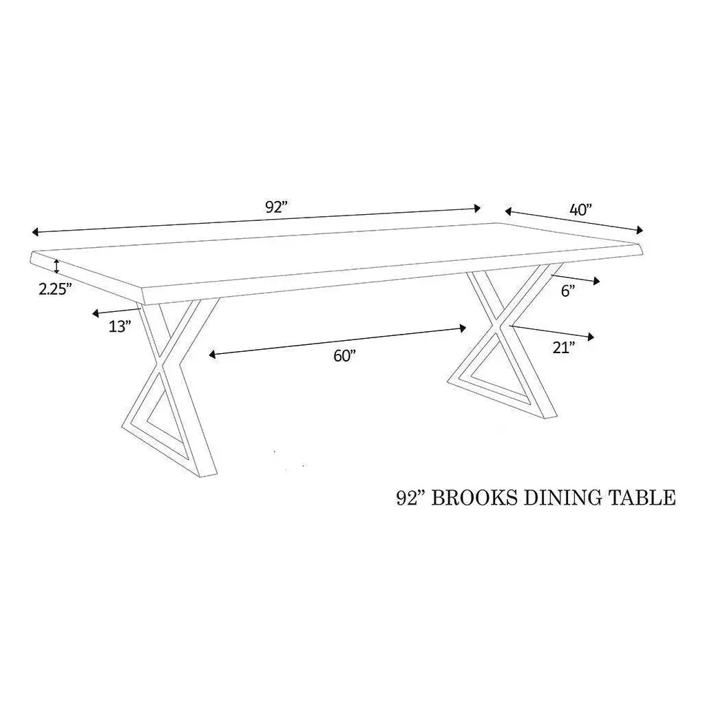 Brooks X Base Rectangular Dining Table-Dining Tables-Urbia-LOOMLAN