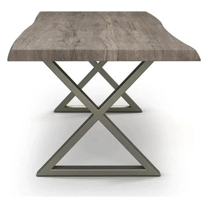 Brooks X Base Rectangular Dining Table-Dining Tables-Urbia-LOOMLAN