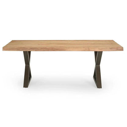 Brooks X Base Rectangular Dining Table-Dining Tables-Urbia-LOOMLAN