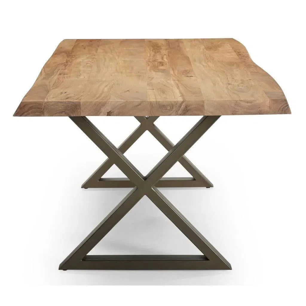 Brooks X Base Rectangular Dining Table-Dining Tables-Urbia-LOOMLAN