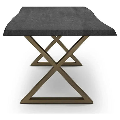 Brooks X Base Rectangular Dining Table-Dining Tables-Urbia-LOOMLAN