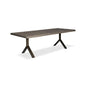 Brooks Y Base Rectangular Dining Table-Dining Tables-Urbia-79"-Sandblasted Grey, Brass-LOOMLAN
