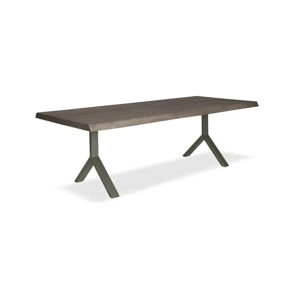 Brooks Y Base Rectangular Dining Table-Dining Tables-Urbia-79"-Sandblasted Grey, Pewter-LOOMLAN