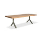Brooks Y Base Rectangular Dining Table-Dining Tables-Urbia-79"-Teak, Pewter-LOOMLAN