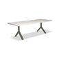 Brooks Y Base Rectangular Dining Table-Dining Tables-Urbia-79"-White Wash, Pewter-LOOMLAN