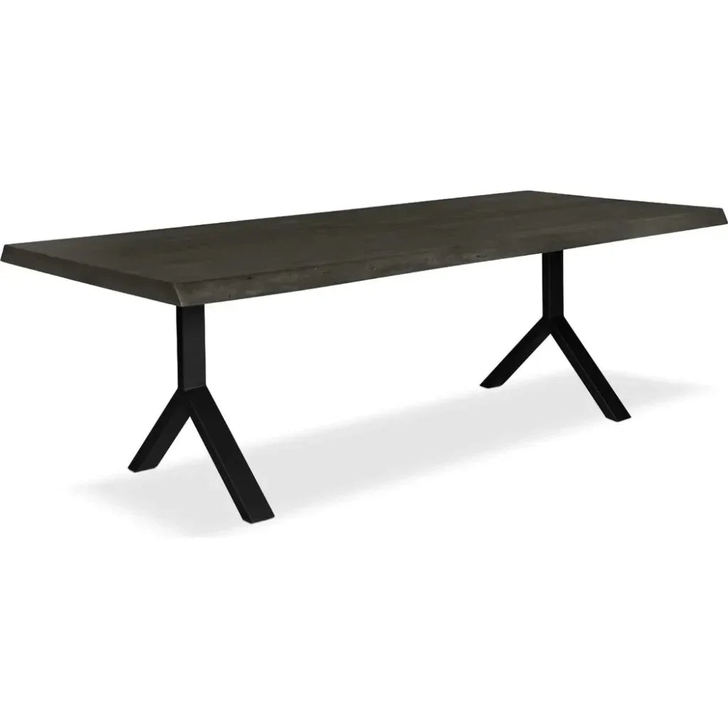 Brooks Y Base Rectangular Dining Table-Dining Tables-Urbia-92"-Ebonized, Black-LOOMLAN