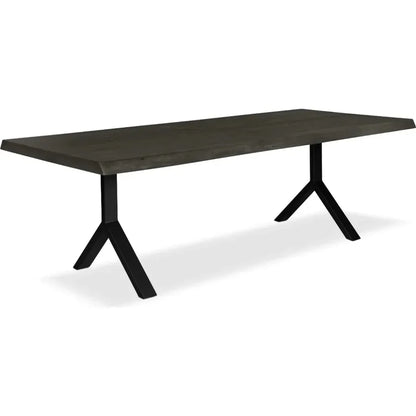 Brooks Y Base Rectangular Dining Table-Dining Tables-Urbia-92"-Ebonized, Black-LOOMLAN