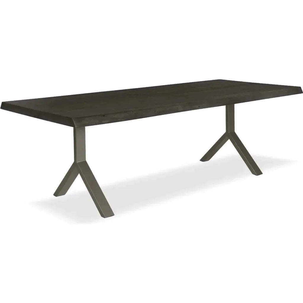 Brooks Y Base Rectangular Dining Table-Dining Tables-Urbia-92"-Ebonized, Pewter-LOOMLAN