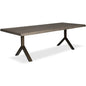 Brooks Y Base Rectangular Dining Table-Dining Tables-Urbia-92"-Sandblasted Grey, Brass-LOOMLAN