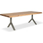 Brooks Y Base Rectangular Dining Table-Dining Tables-Urbia-92"-Teak, Pewter-LOOMLAN