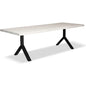 Brooks Y Base Rectangular Dining Table-Dining Tables-Urbia-92"-White Wash, Black-LOOMLAN