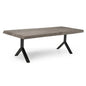 Brooks Y Base Rectangular Dining Table-Dining Tables-Urbia-116"-Sandblasted Grey, Black-LOOMLAN