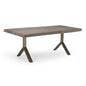Brooks Y Base Rectangular Dining Table-Dining Tables-Urbia-116"-Sandblasted Grey, Brass-LOOMLAN