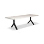 Brooks Y Base Rectangular Dining Table-Dining Tables-Urbia-116"-White Wash, Black-LOOMLAN