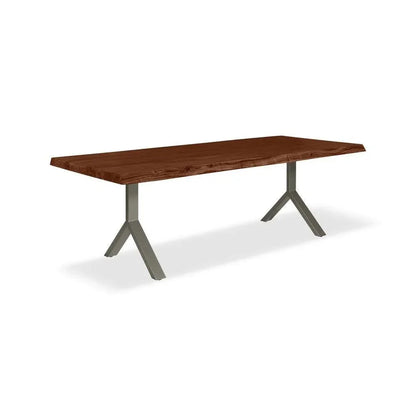 Brooks Y Base Rectangular Dining Table-Dining Tables-Urbia-79"-Americano, Pewter-LOOMLAN