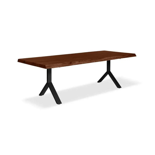 Brooks Y Base Rectangular Dining Table-Dining Tables-Urbia-116"-Americano, Black-LOOMLAN