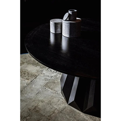 Brosche Dining Table, Hand Rubbed Black-Dining Tables-Noir-LOOMLAN