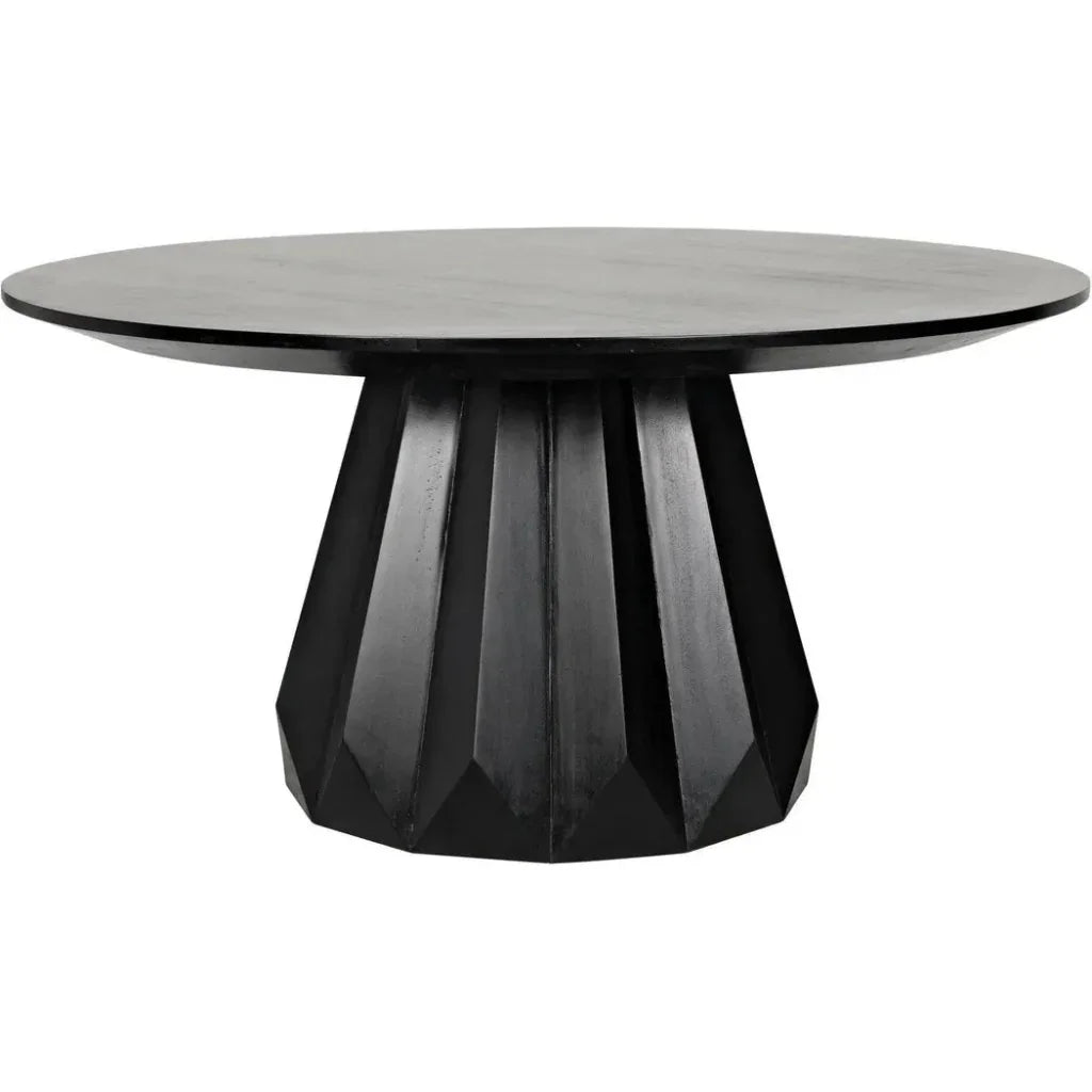 Brosche Dining Table, Hand Rubbed Black-Dining Tables-Noir-LOOMLAN