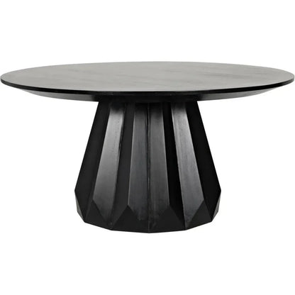 Brosche Dining Table, Hand Rubbed Black-Dining Tables-Noir-LOOMLAN
