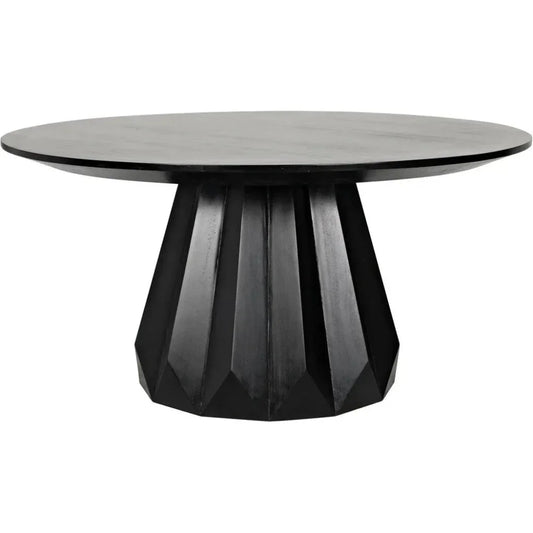 Brosche Dining Table, Hand Rubbed Black-Dining Tables-Noir-LOOMLAN
