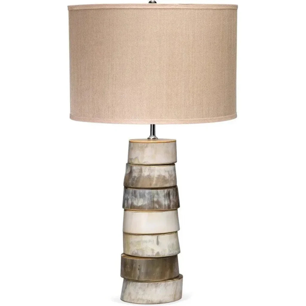 Brown Buffalo Faux Horn Stacked Table Lamp - LOOMLAN - Jamie Young - Table Lamps
