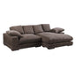 Brown Corduroy Reversible Sectional Chaise-Modular Sofas-Moe's Home-LOOMLAN