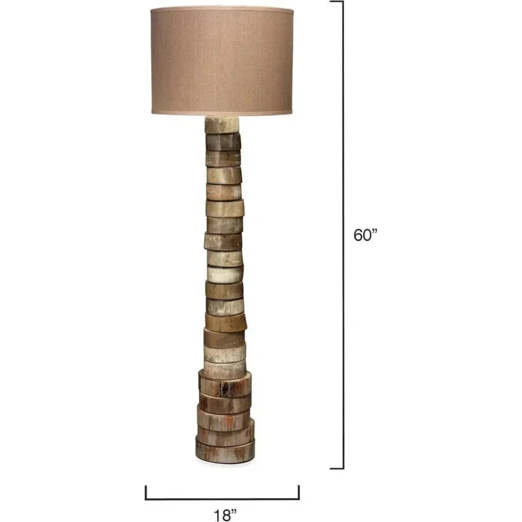 Brown Faux Buffalo Horn Stacked Floor Lamp-Floor Lamps-Jamie Young-LOOMLAN