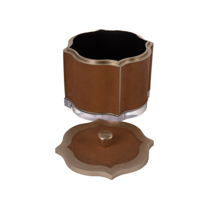 Brown Faux Shagreen Decorative Box