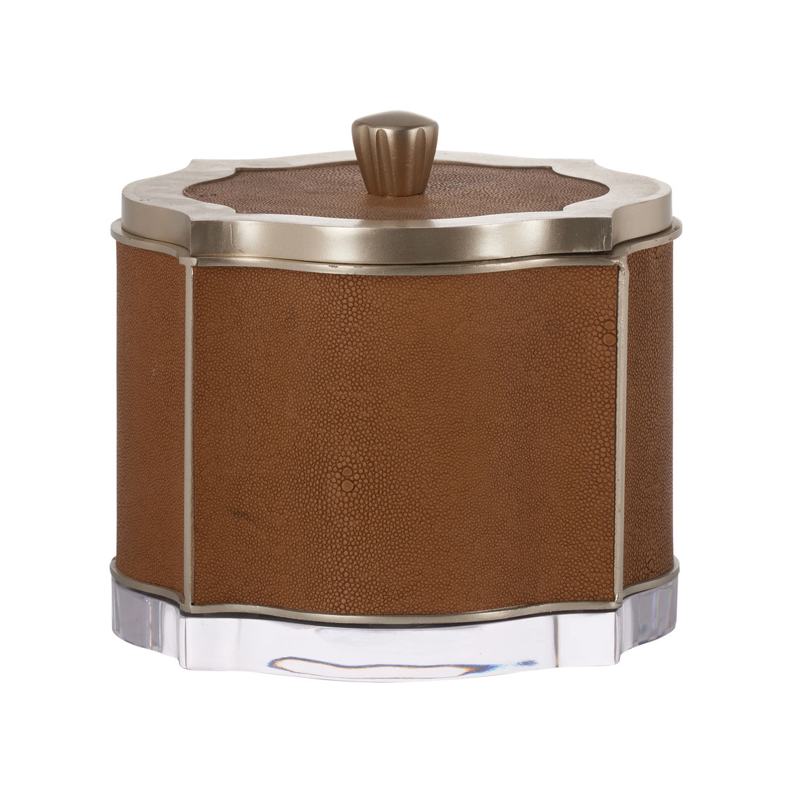 Brown Faux Shagreen Decorative Box