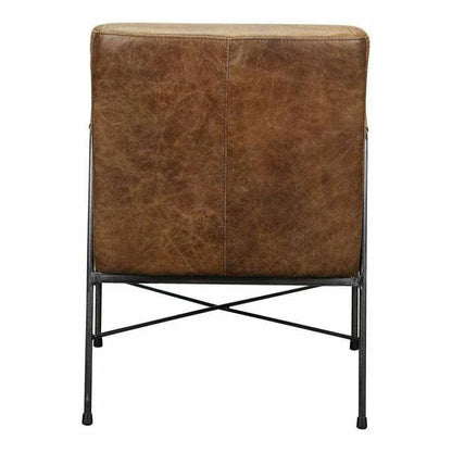 Brown Leather Accent Side Chairs Over - LOOMLAN - Moe's Home - Accent Chairs
