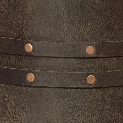 Brown Leather Barrel Table Lamp - LOOMLAN - Jamie Young - Table Lamps