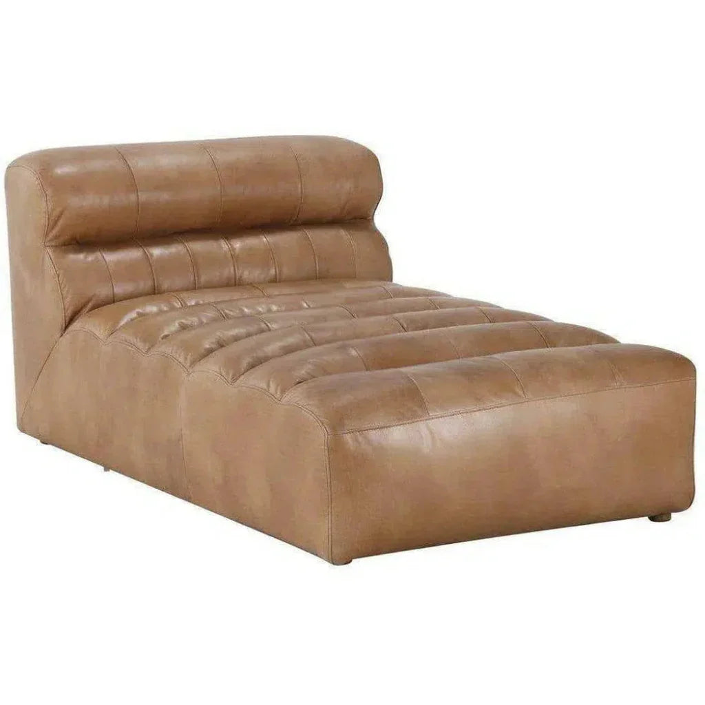 Brown Leather Lounge Chaise Indoor - LOOMLAN - Moe's Home - Chaises