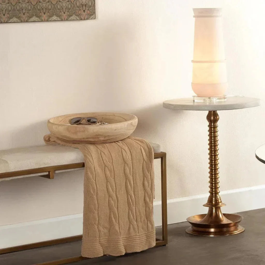 Brown Paulownia Wood Laurel Wooden Bowl - LOOMLAN - Jamie Young - Boxes & Bowls