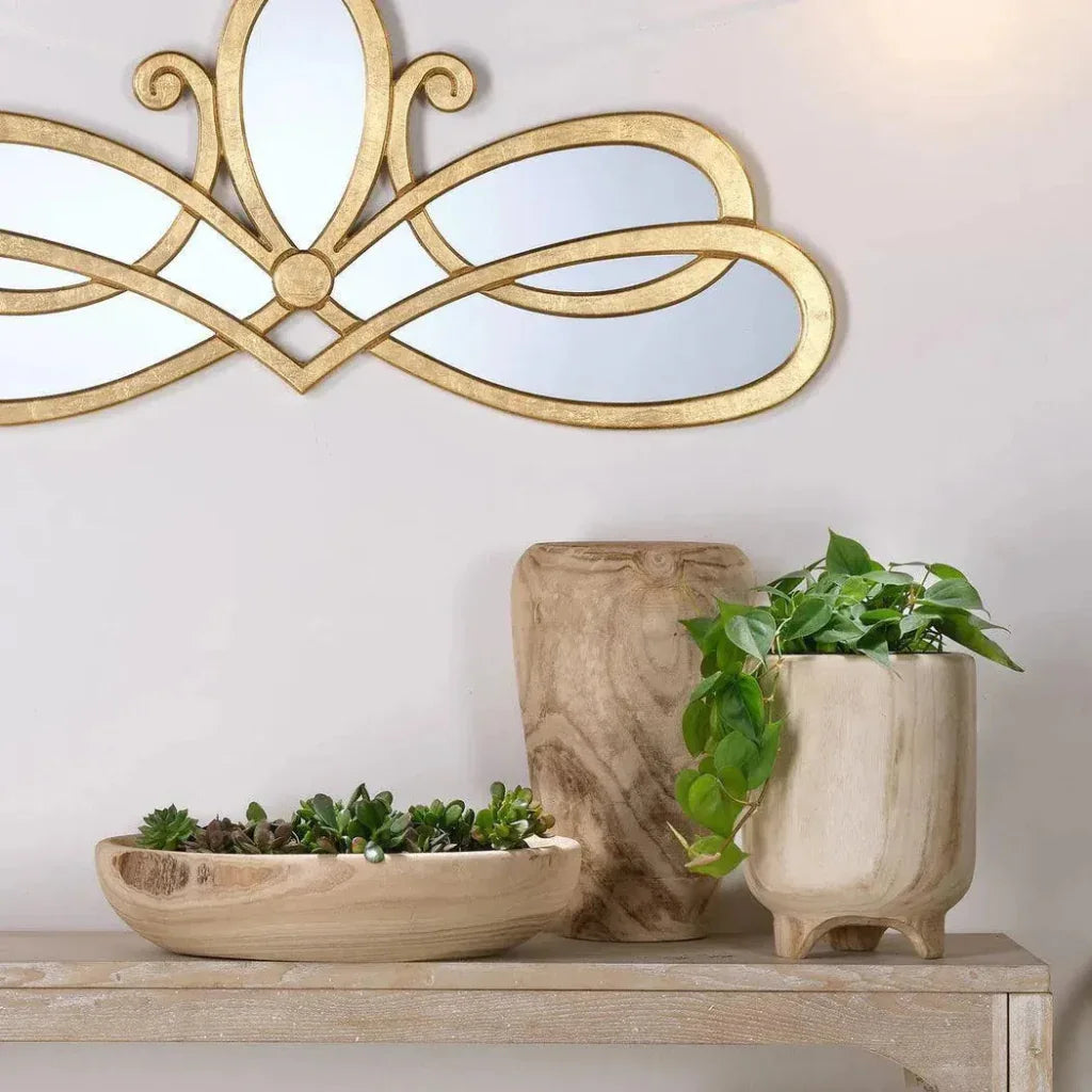 Brown Paulownia Wood Ojai Wooden Vase - LOOMLAN - Jamie Young - Vases & Jars