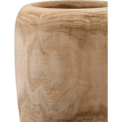 Brown Paulownia Wood Ojai Wooden Vase - LOOMLAN - Jamie Young - Vases & Jars