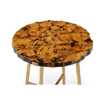 Brown Penshell Wooden Side Table - LOOMLAN - Chelsea House - Side Tables