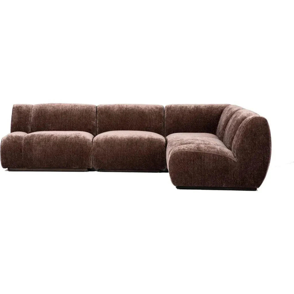 Brown Performance Modular Sectional Sofa - 4 Piece Set-Modular Sofas-LH Imports-LOOMLAN