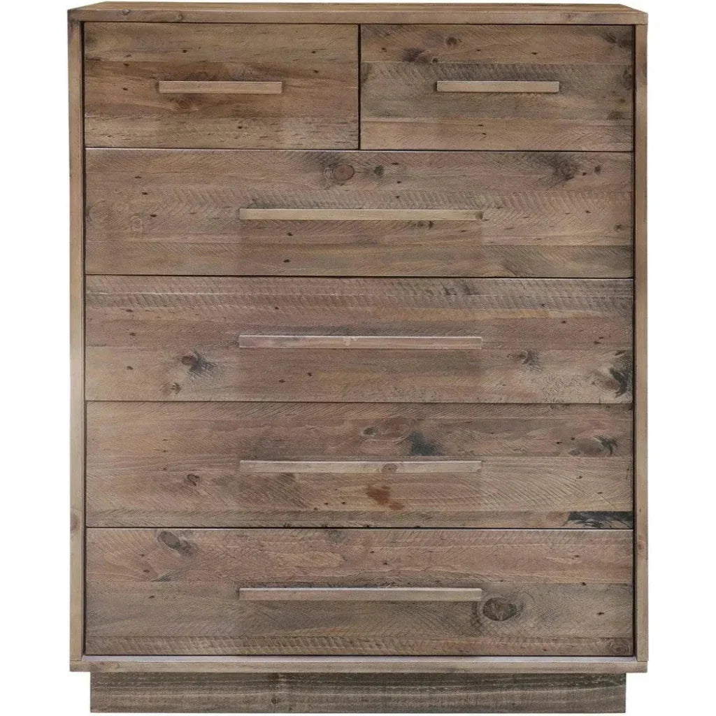 Brown Reclaimed Solid Wood Nevada 6 Drawer Chest - LOOMLAN - LH Imports - Chests