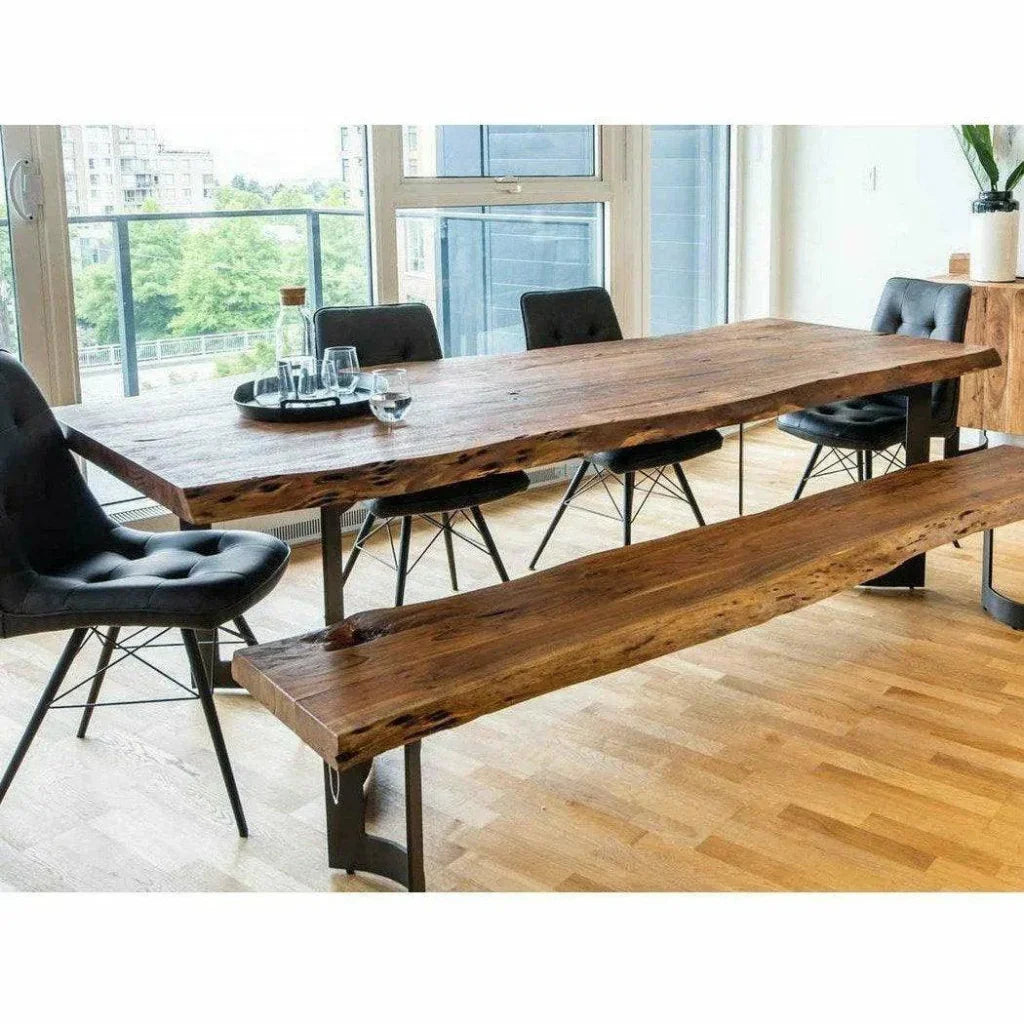 Brown Reclaimed Wood Dining Table Seats 8-Dining Tables-Moe's Home-LOOMLAN